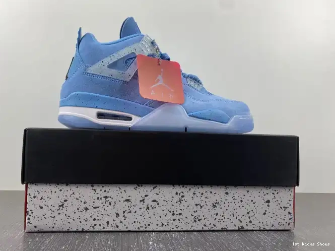 1st Kicks Shoes Jordan UNC Retro 4 (PE) HO12MNJDLS247 0603